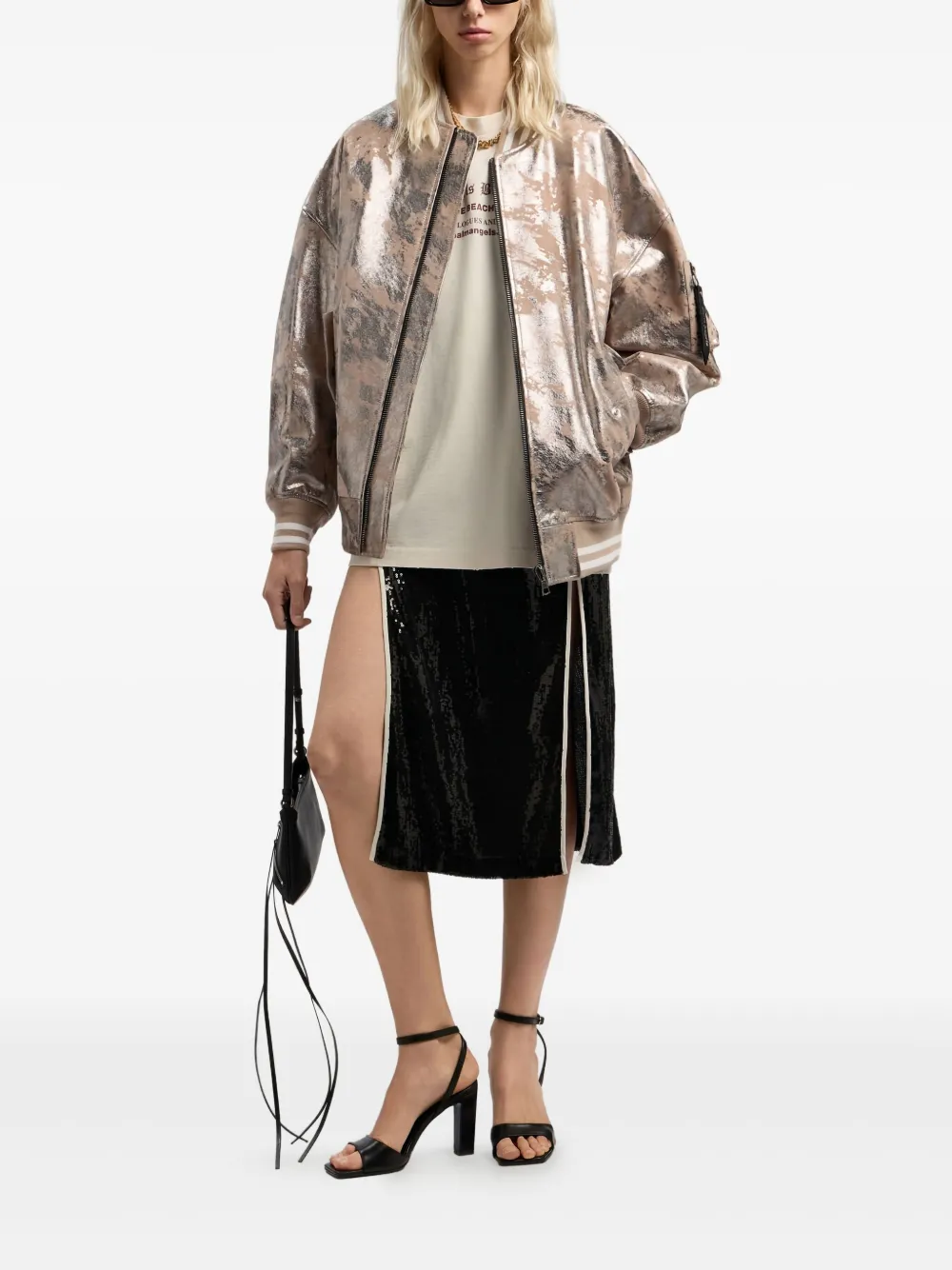 Palm Angels Gelamineerd bomberjack Beige