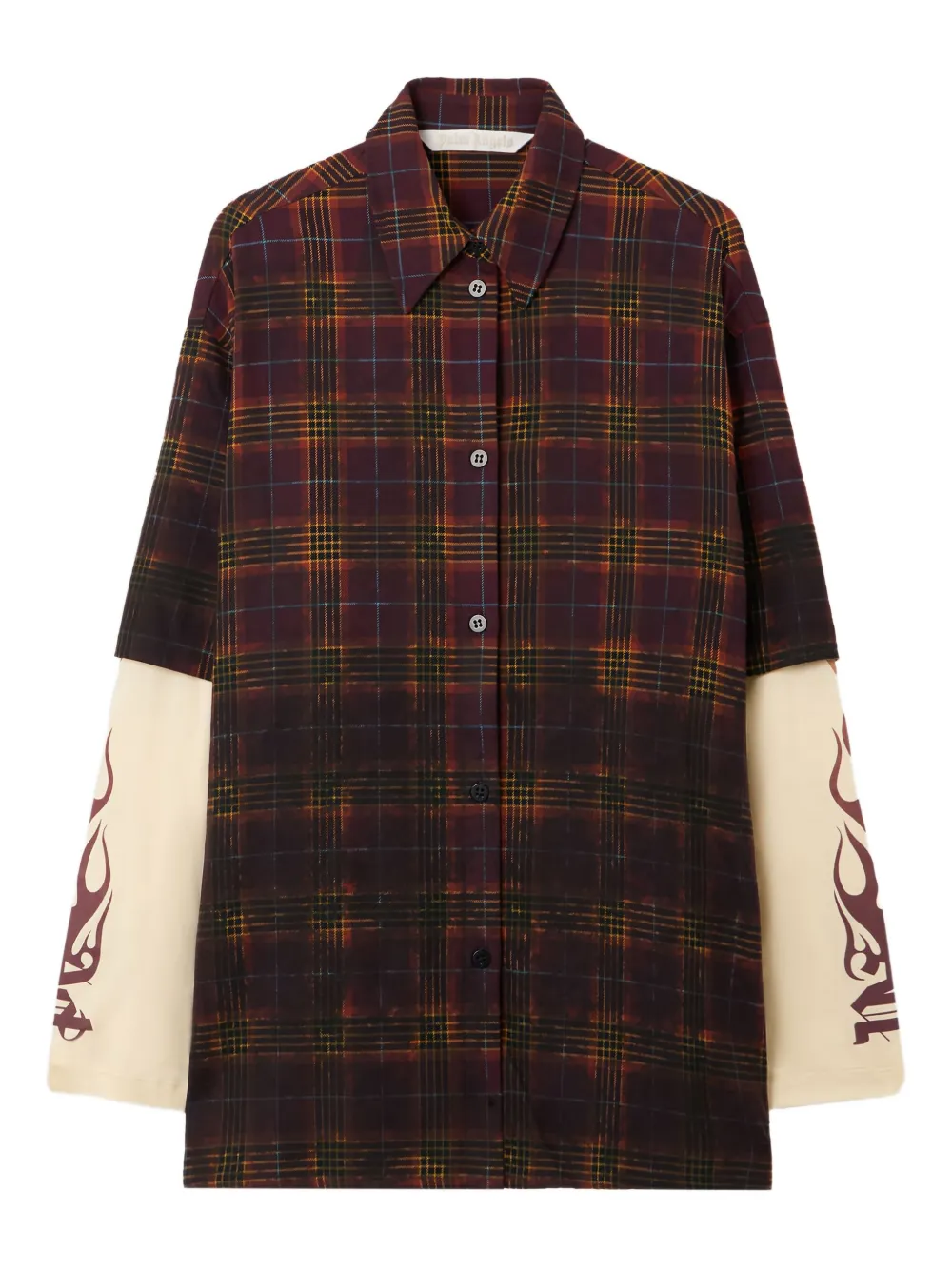 Palm Angels Check-flames Shirt In Multi