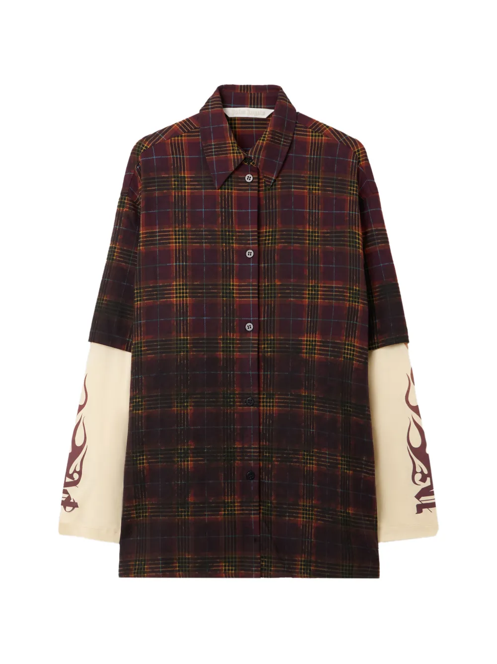 Palm Angels check-flames shirt - Rot