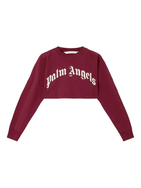 Palm Angels curved-logo cropped sweatshirt