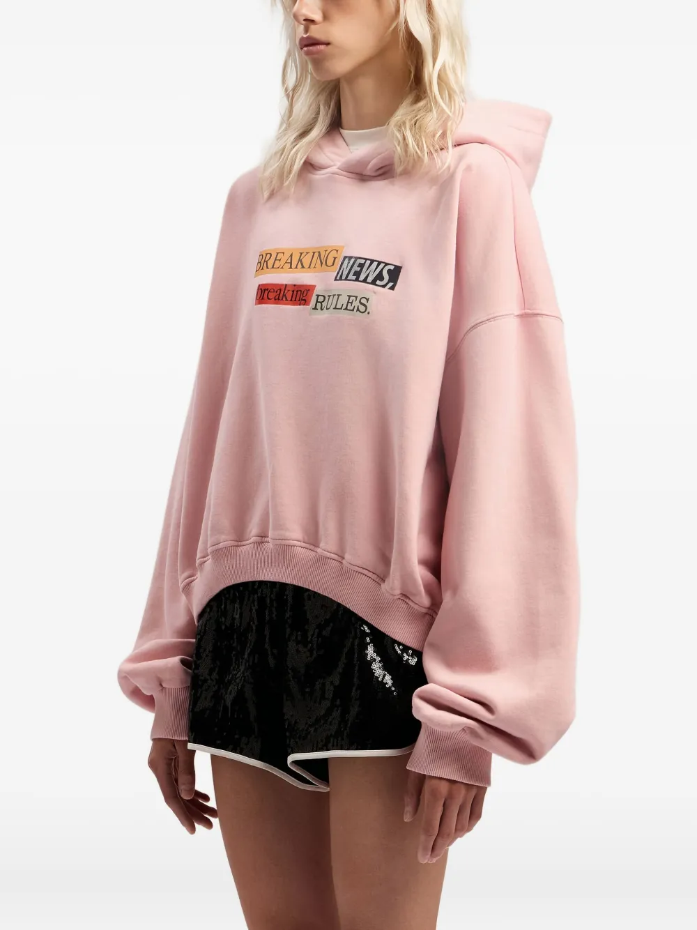 Palm Angels Quote hoodie met grafische print Roze
