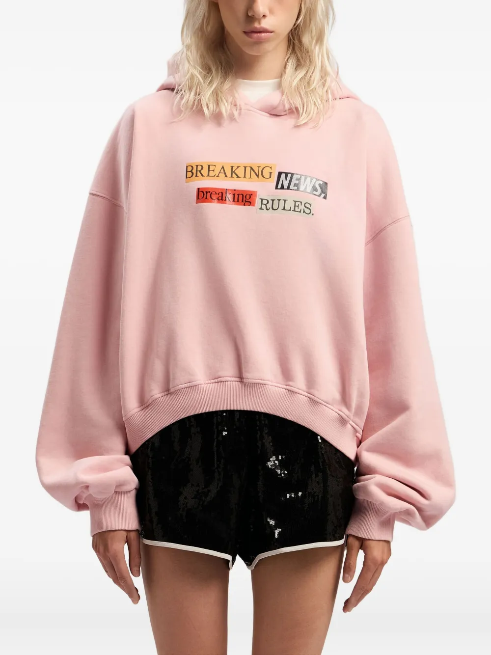 Palm Angels Quote hoodie met grafische print Roze