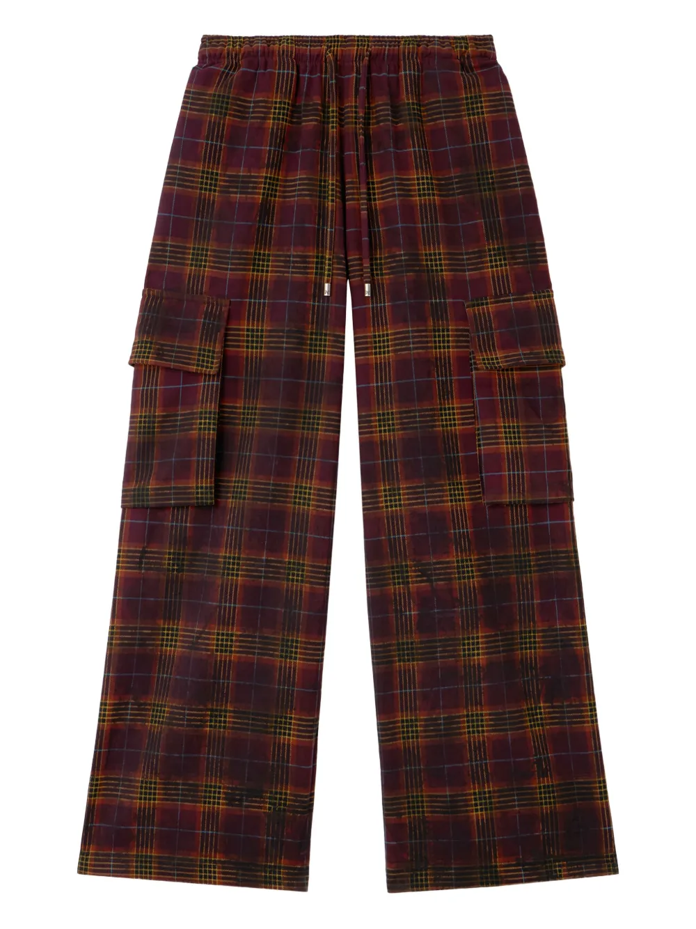 Palm Angels Checked Cargo Pants In Animal Print