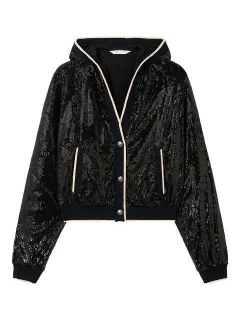 Palm Angels curved logo sequin jacket