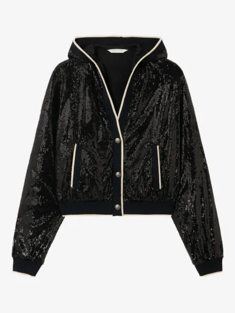 Palm Angels curved logo sequin jacket