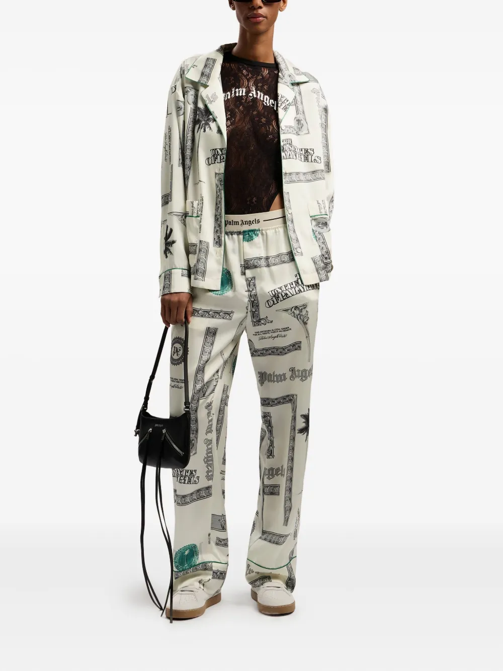 Palm Angels dollar print shirt - Beige