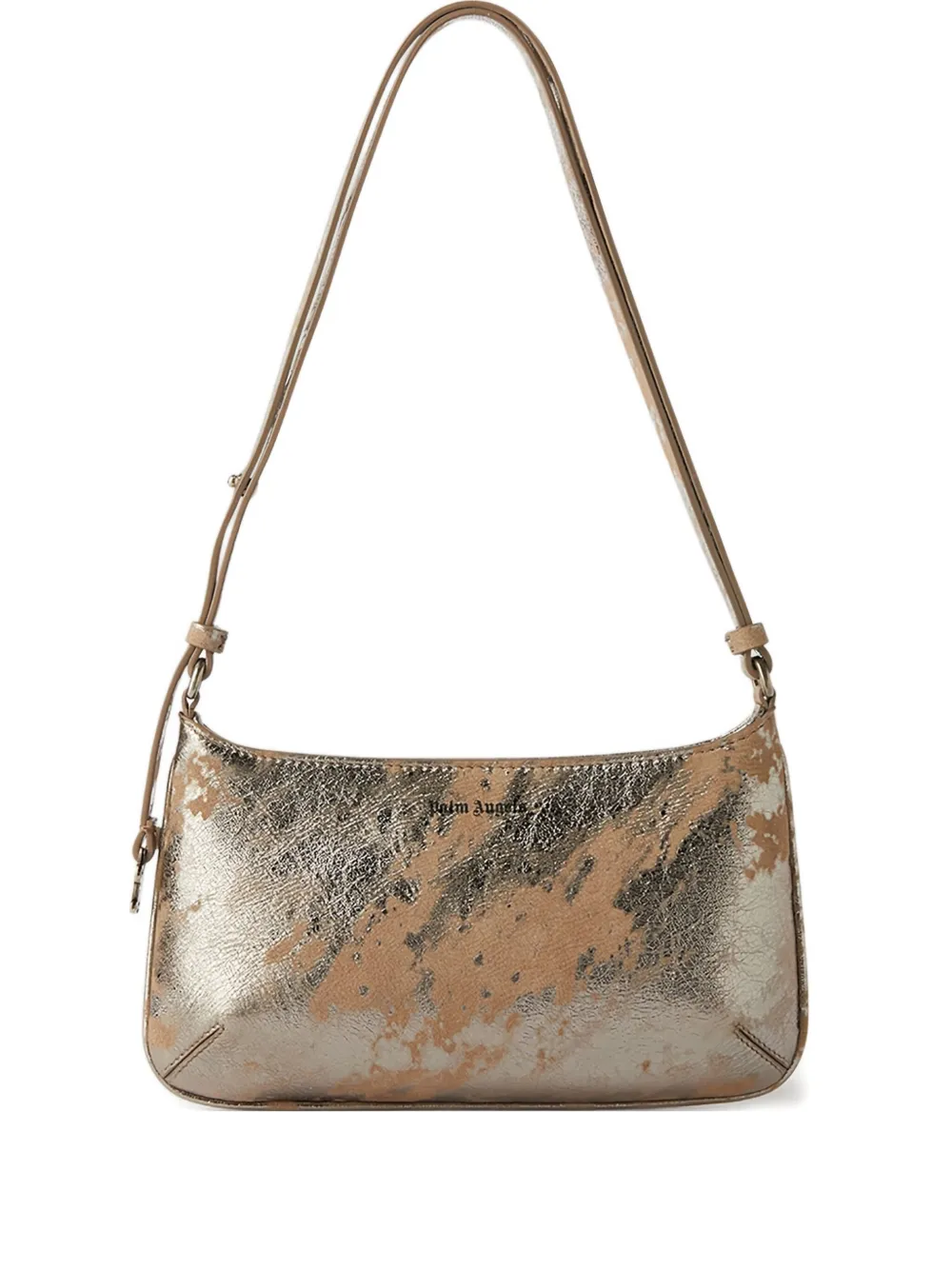Palm Angels Giorgina Wrinkled Leather Shoulder Bag In Burgundy