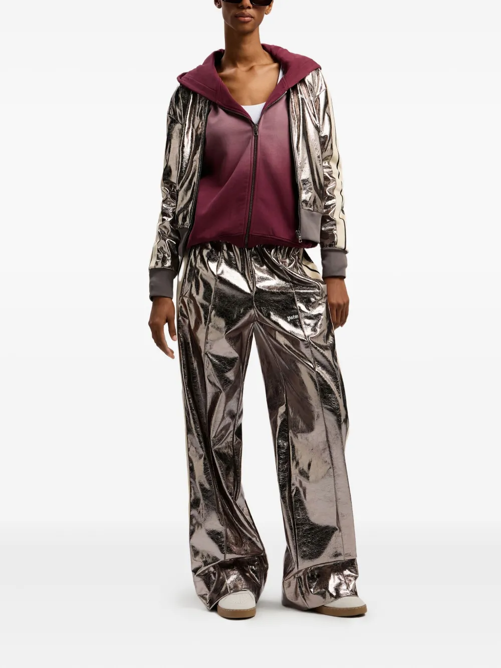 Palm Angels Book Club zip text-print hoodie - Rood