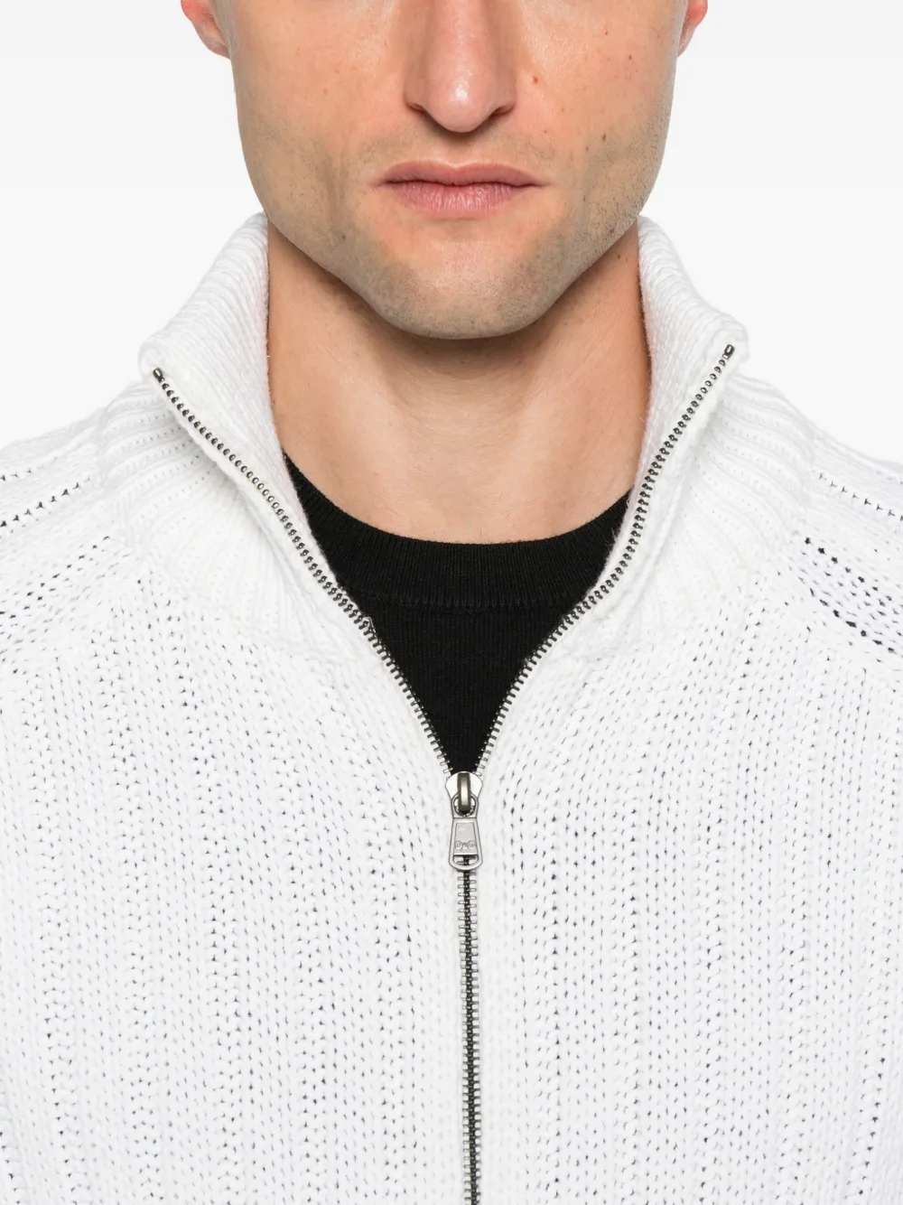 Pre-owned Dolce & Gabbana 2001s Zip Cardigan In White