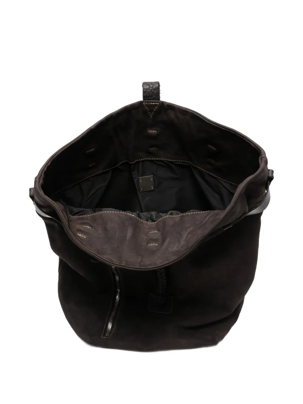 Guidi Belted Suede Backpack In Brown