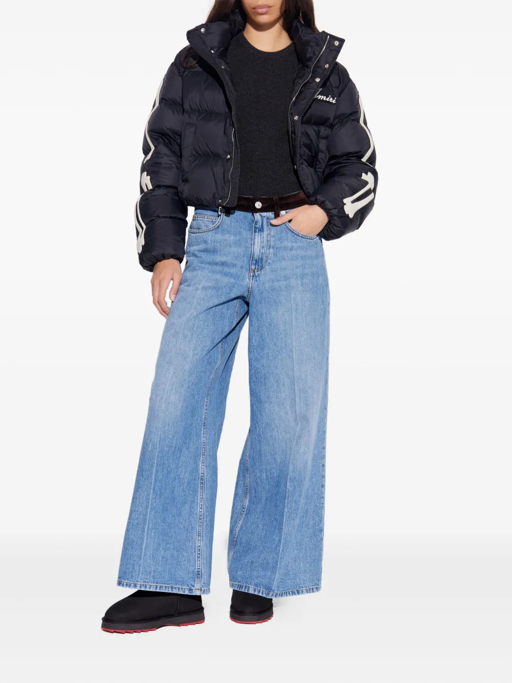 Maison Kitsuné Top met ronde hals Grijs