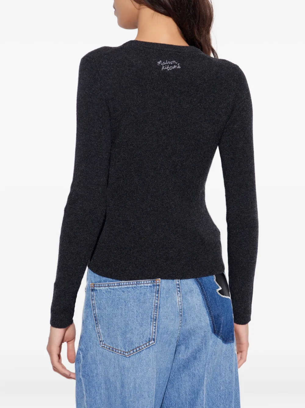 Maison Kitsuné Top met ronde hals Grijs