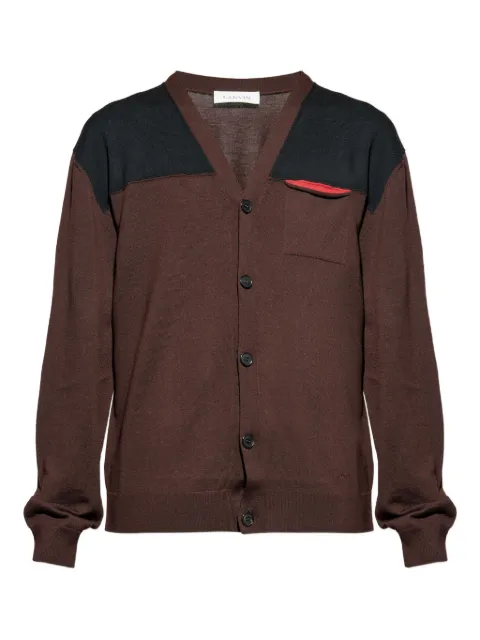 Lanvin colourblock chest-pocket cardigan