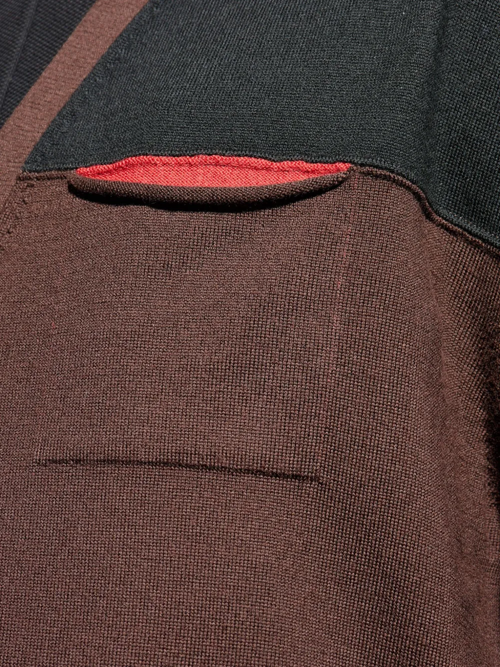 Lanvin Vest met colourblocking en borstzak Bruin