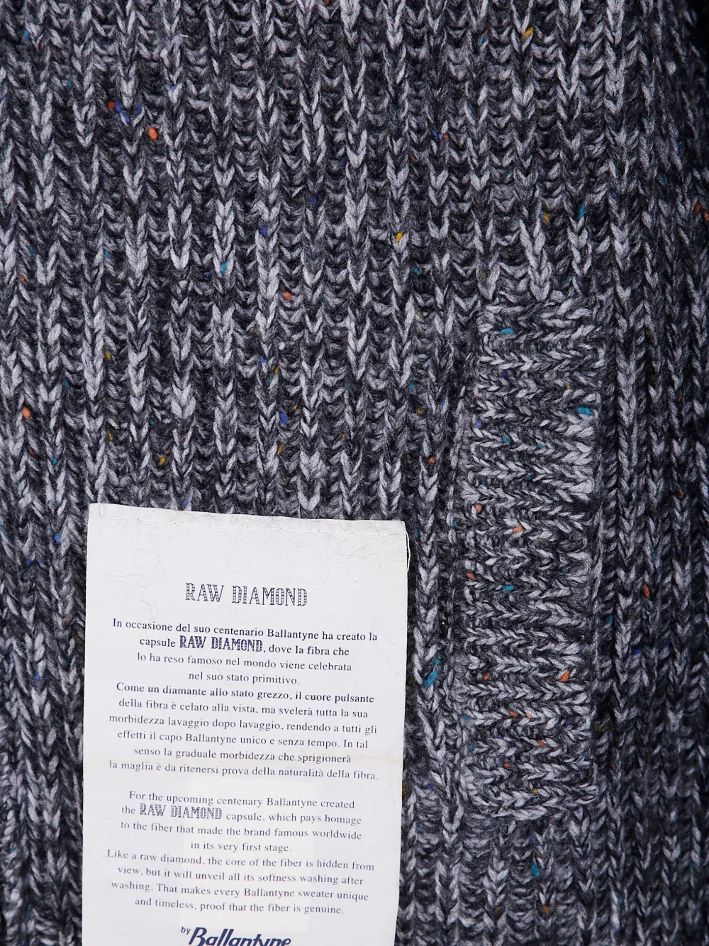 Ballantyne Gerafeld vest met rits en diamant Grijs