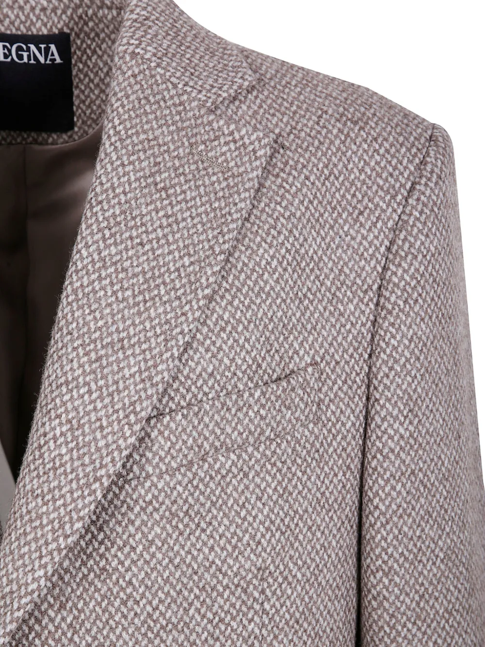 Zegna Wollen jas met gekerfde revers Beige
