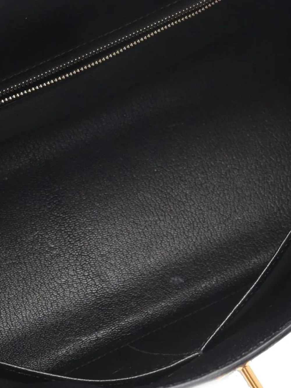 Pre-owned Hermes 1999 Box Calf Kelly Sellier 32 Satchel In Black