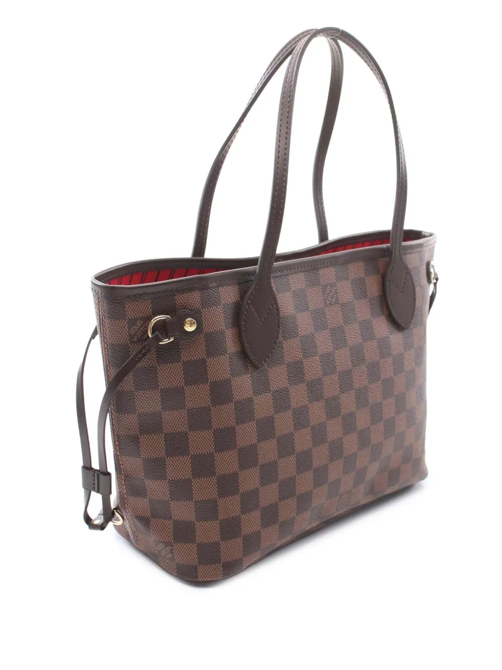 Pre-owned Louis Vuitton 2010-2025 Damier Ebene Neverfull Pm Tote Bag In Brown