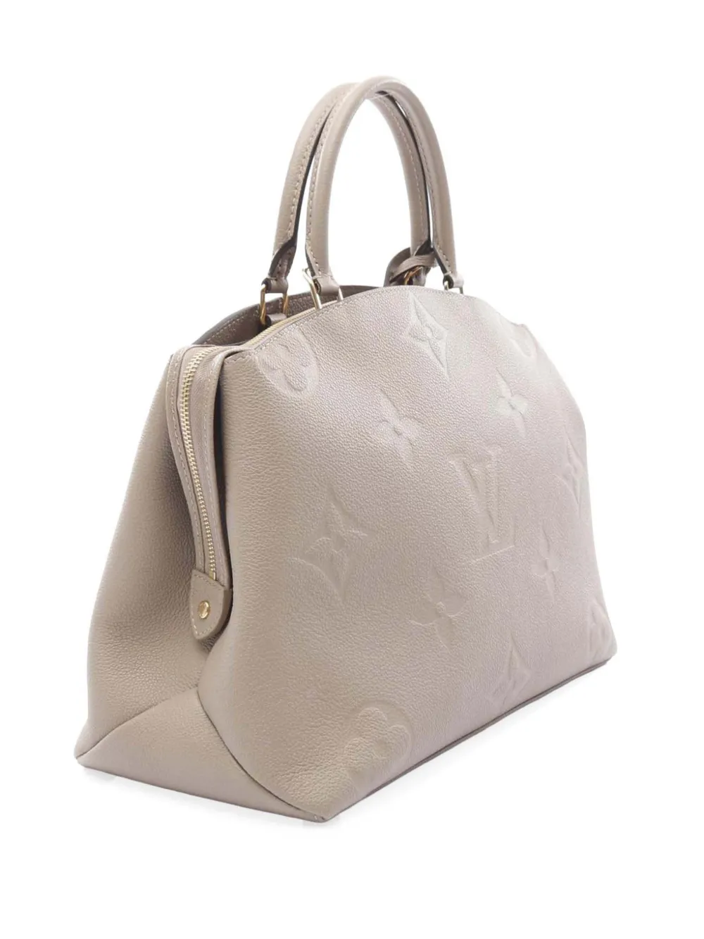 Pre-owned Louis Vuitton 2021-2025 Monogram Empreinte Giant Palais Satchel In Gray