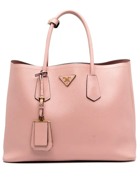 Prada Pre-Owned bolsa satchel Double grande en Saffiano Cuir 2013-2025