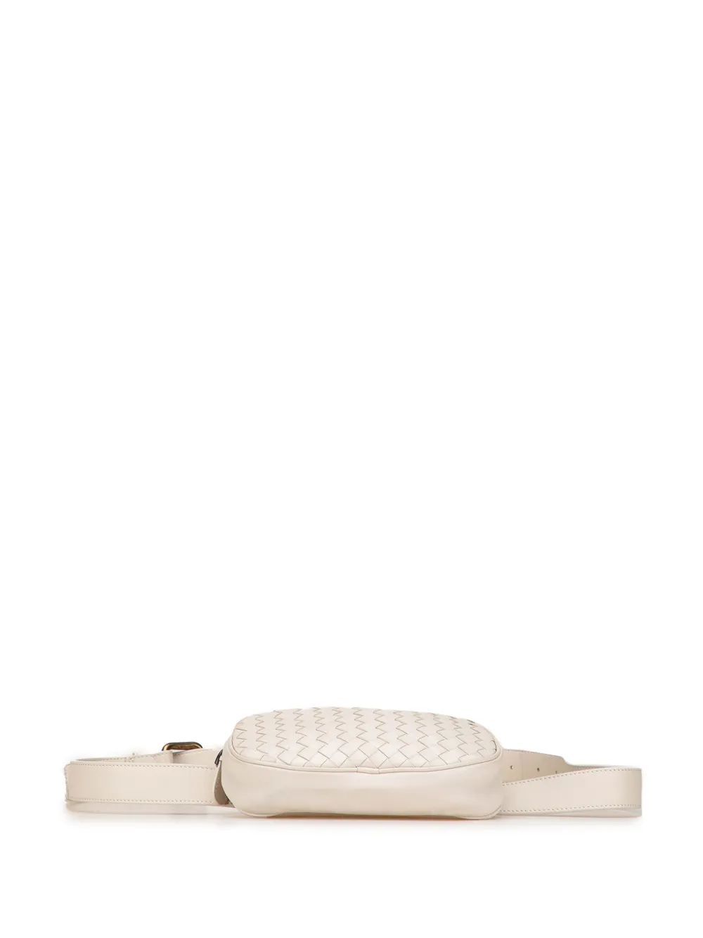 Pre-owned Bottega Veneta 2012-2025 Nappa Intrecciato Belt Bag In White