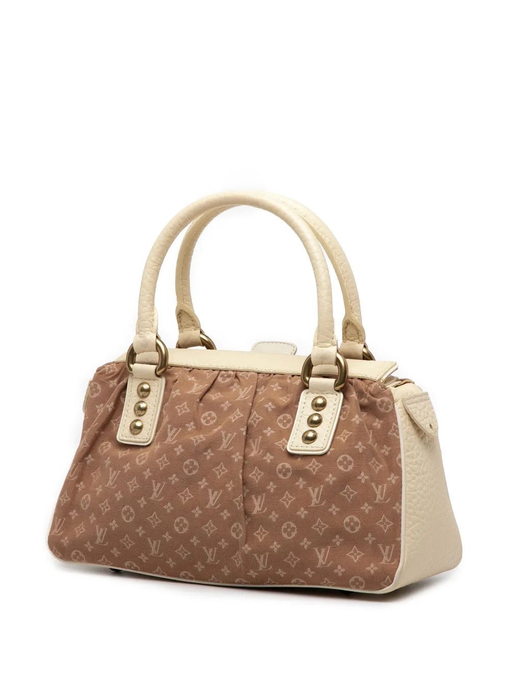 Pre-owned Louis Vuitton 2005 Monogram Mini Lin Trapeze Pm Handbag In Brown