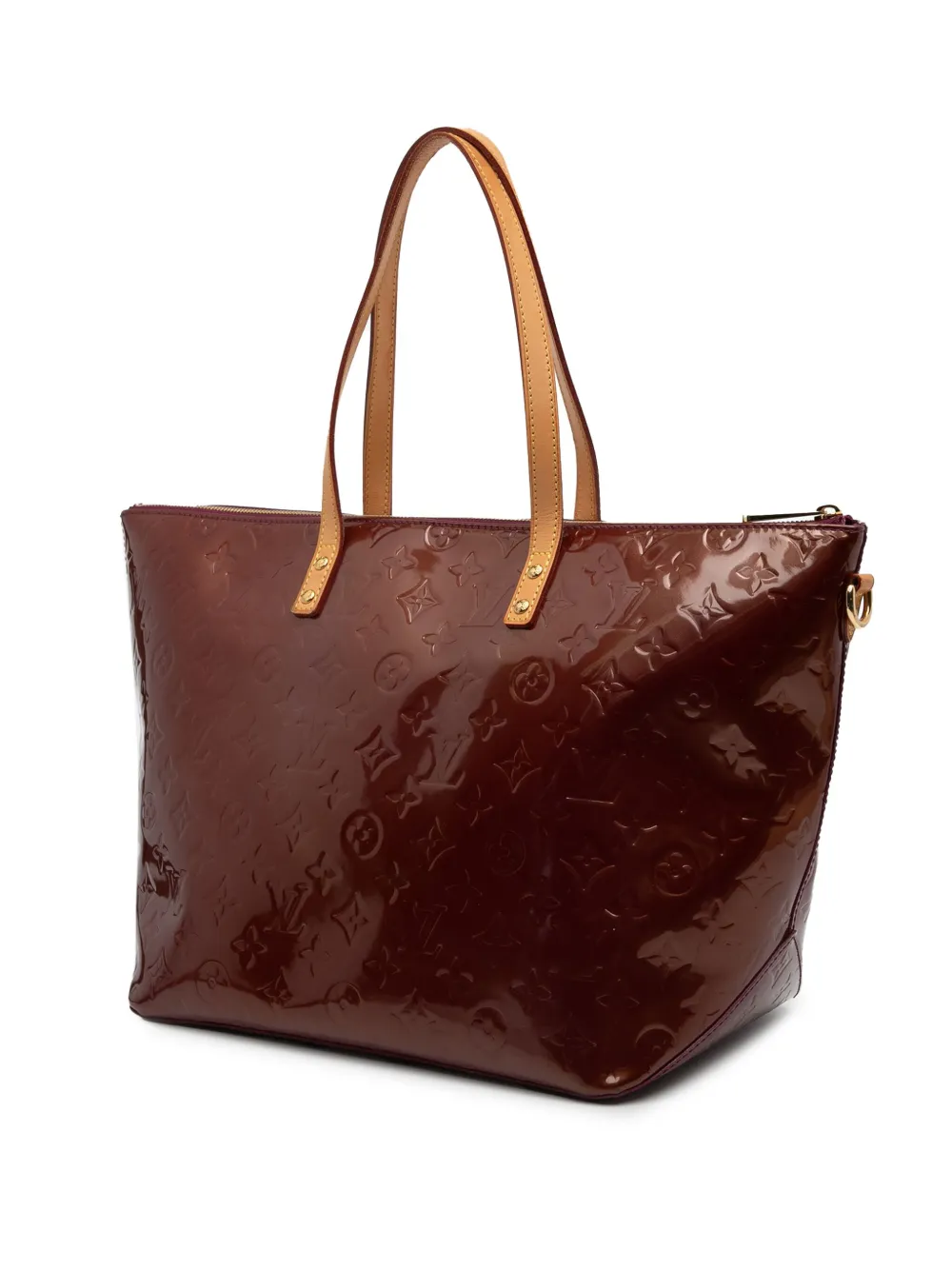 Pre-owned Louis Vuitton 2007 Monogram Vernis Bellevue Gm Tote Bag In Red