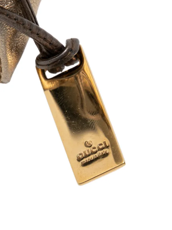 Gucci Pre-Owned 2000-2015 メタリックレザー ドローストリング ポーチ