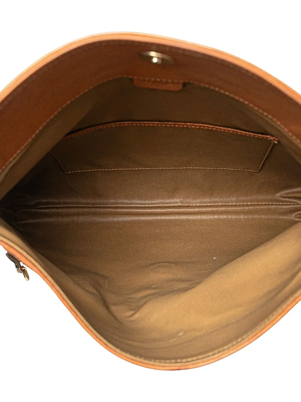 Pre-owned Celine 2007 Macadam Coated Canvas Clutch Bag In Brown