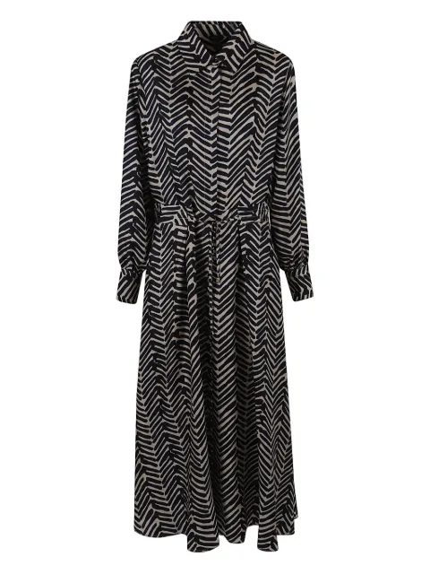 Kiton chevron-print midi dress