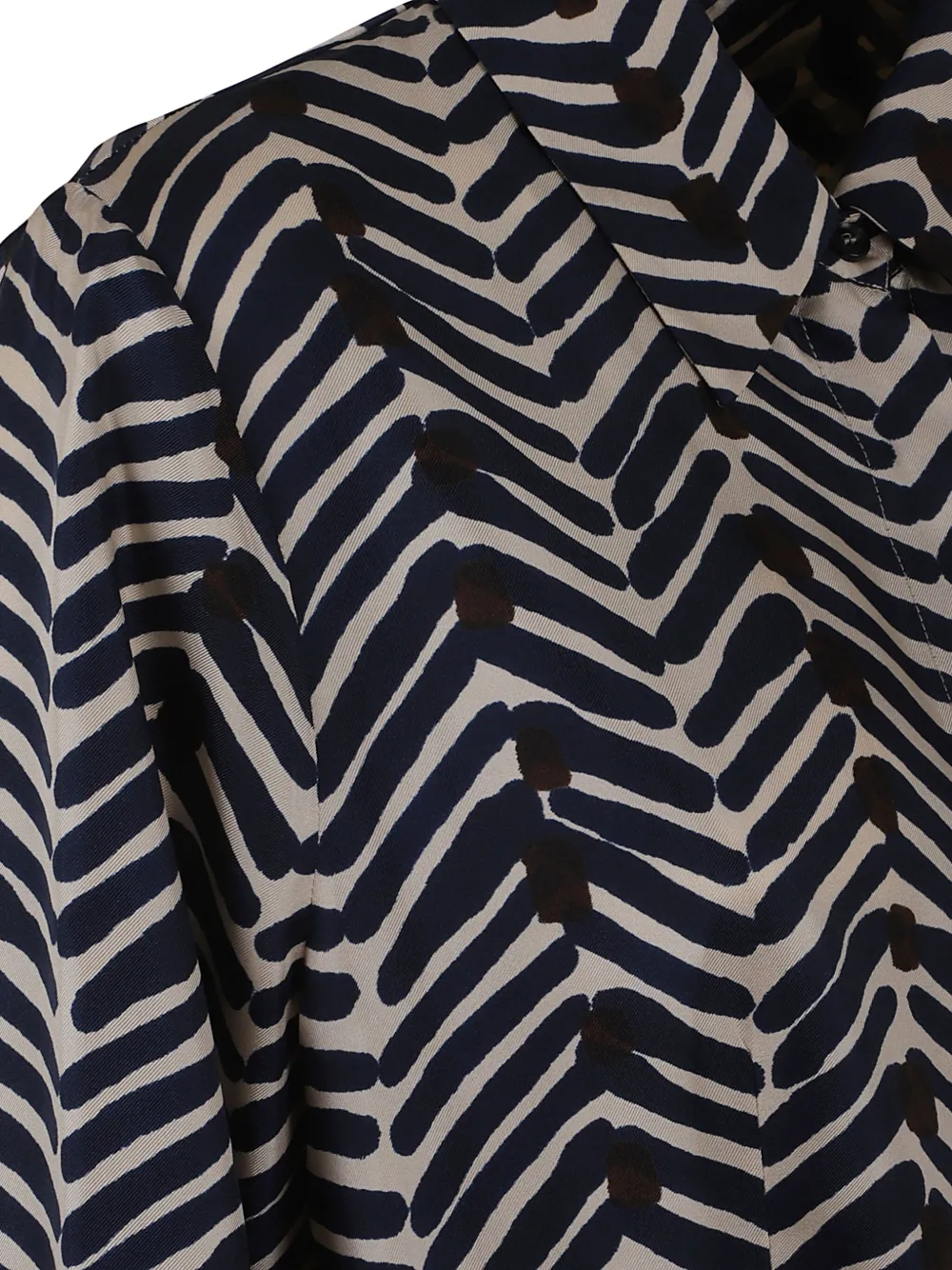 Kiton Chevron-print Midi Dress In Black