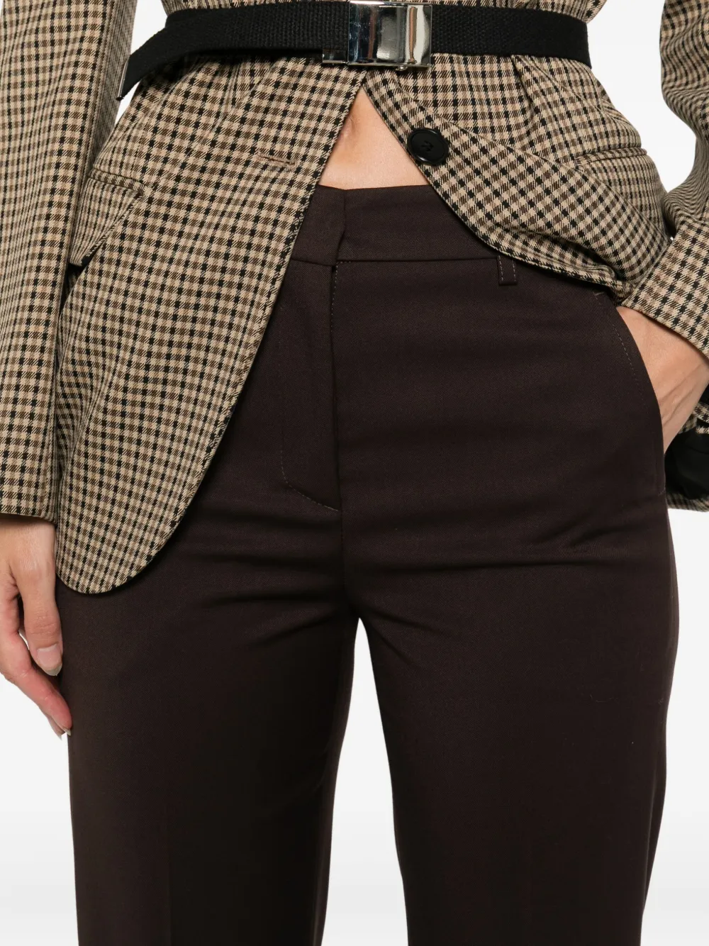 Drhope Pressed-crease Trousers In Brown
