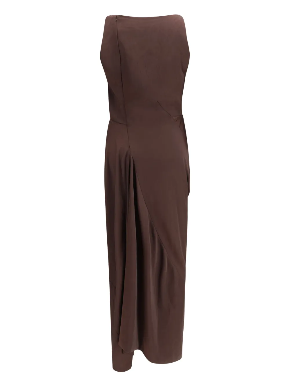 Vivienne Westwood Long Fond Draped-veck Maxi Dress In Brown