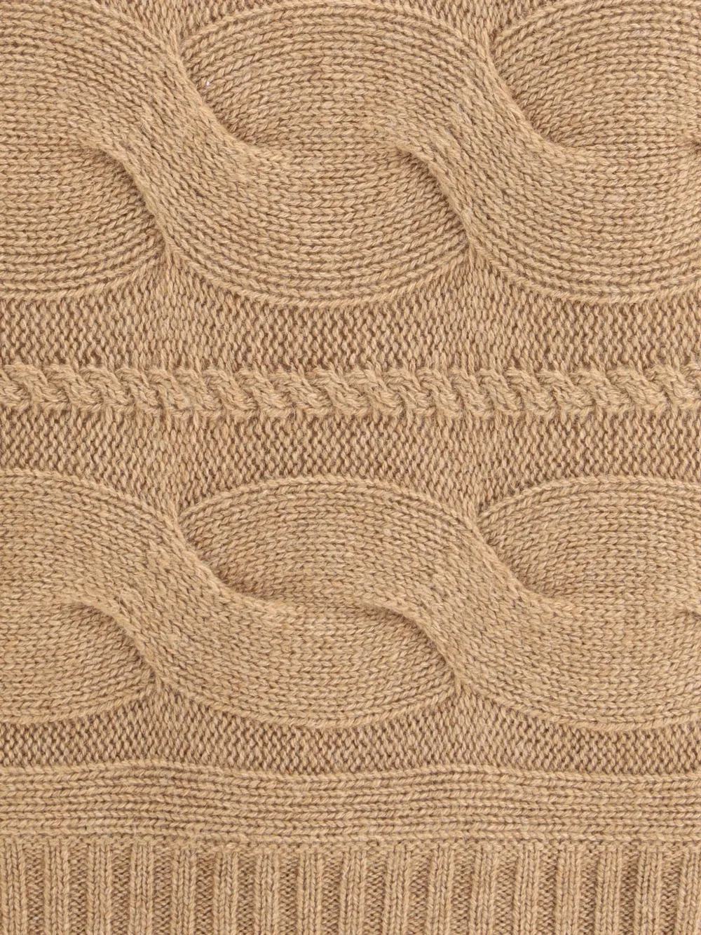 Max Mara Cable-knit Roll-neck Sweater In Neutral