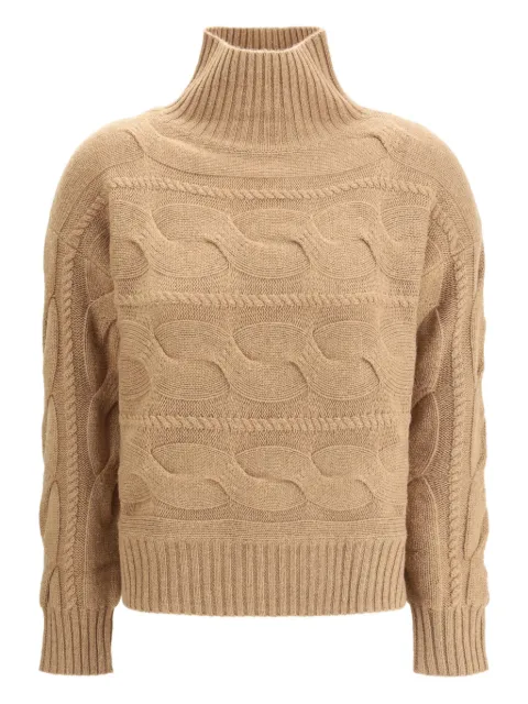 Max Mara cable-knit roll-neck sweater 