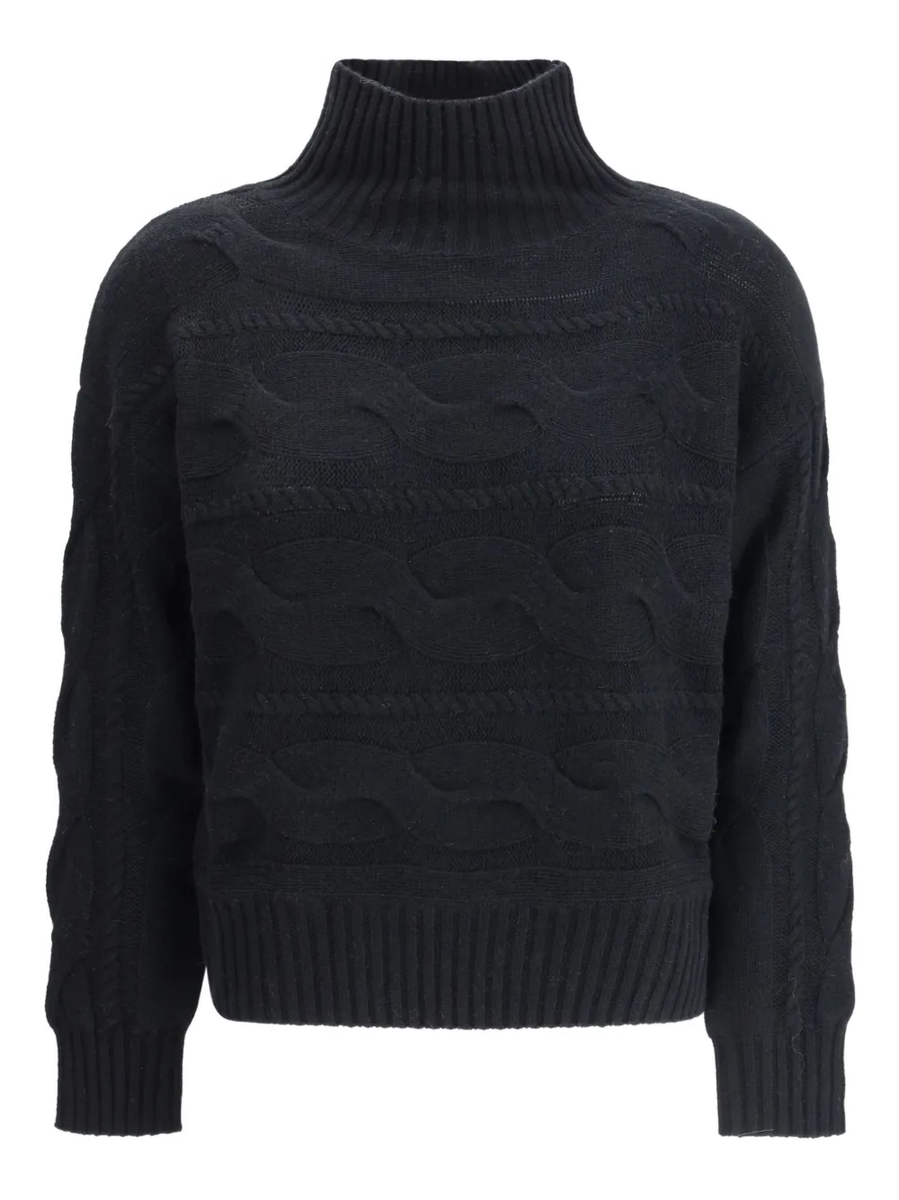 Max Mara cable-knit roll-neck sweater - ブラック Max Mara cable-knit roll-neck sweater - ブラック