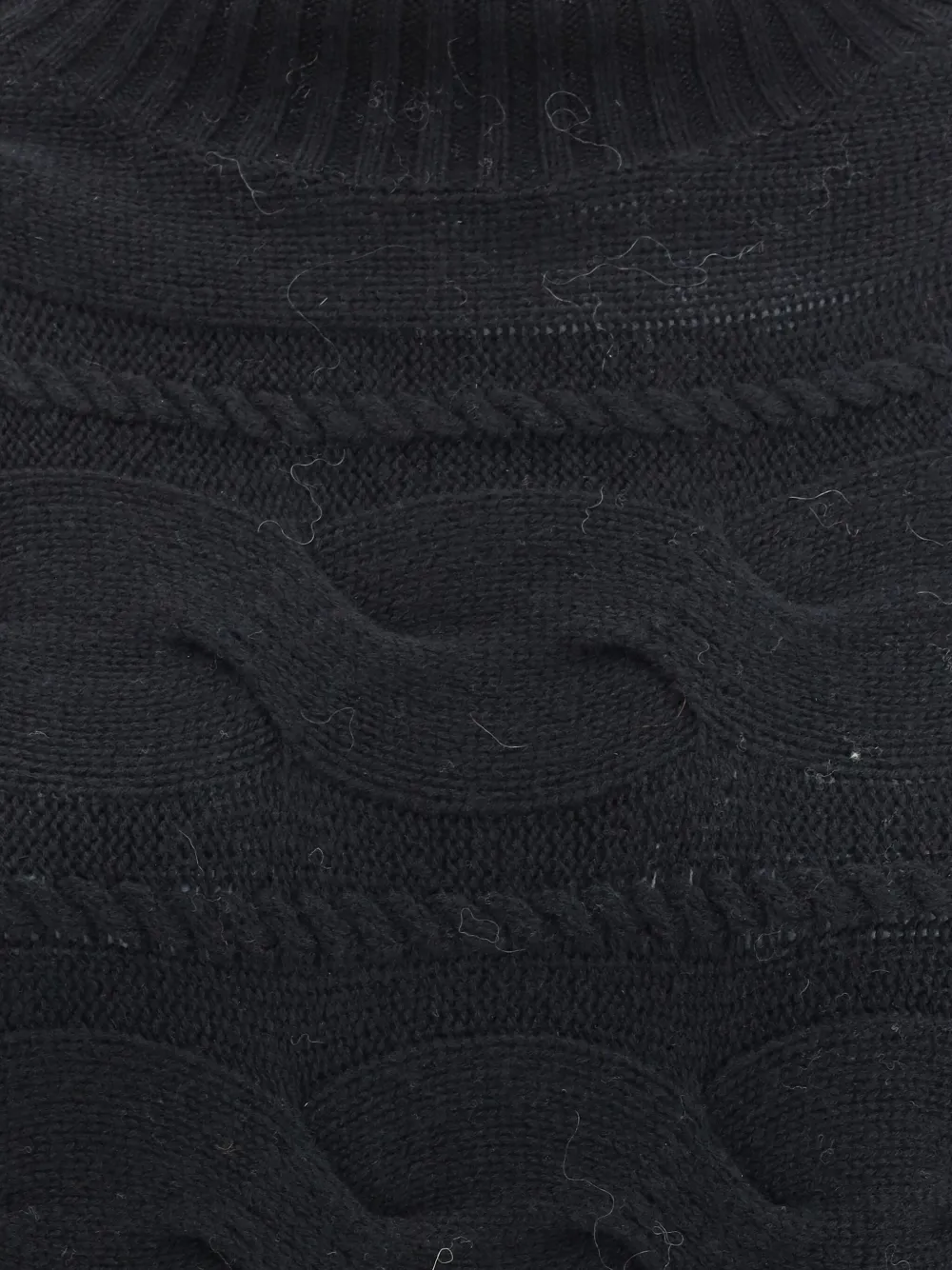 Max Mara Kabelgebreide coltrui Zwart