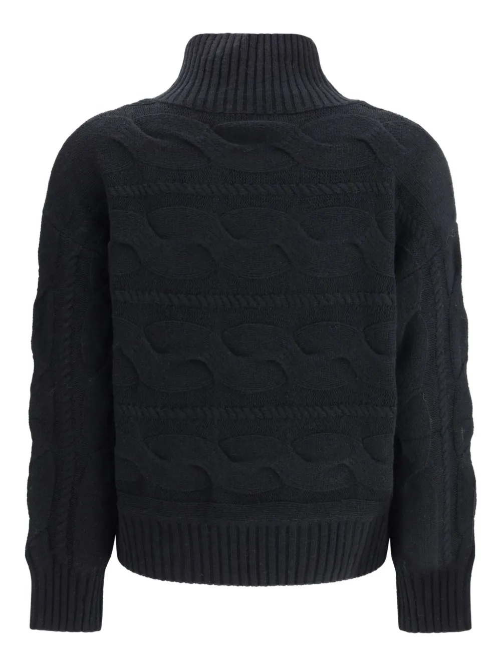 Max Mara Kabelgebreide coltrui Zwart