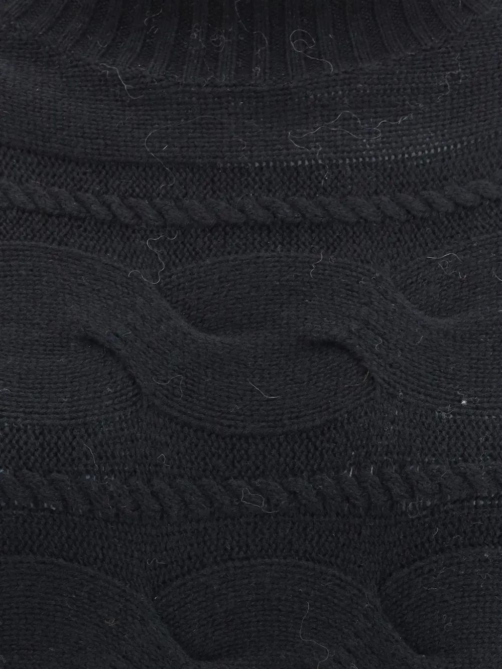 Max Mara Kabelgebreide coltrui Zwart