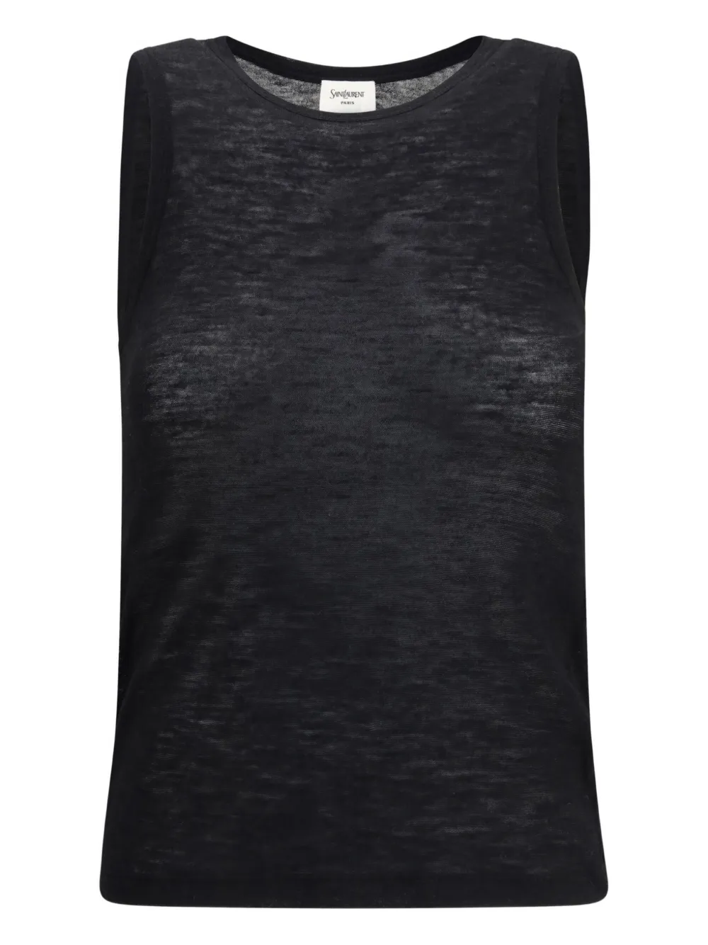 Saint Laurent Round-neck Tank Top In Black