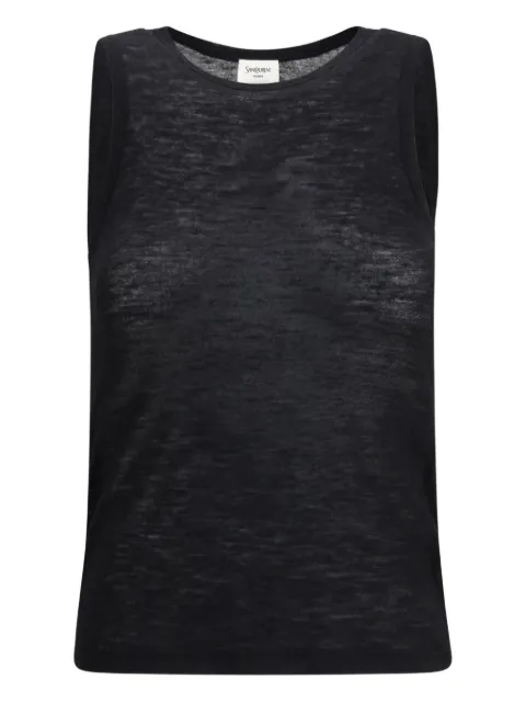 Saint Laurent camiseta con cuello redondo