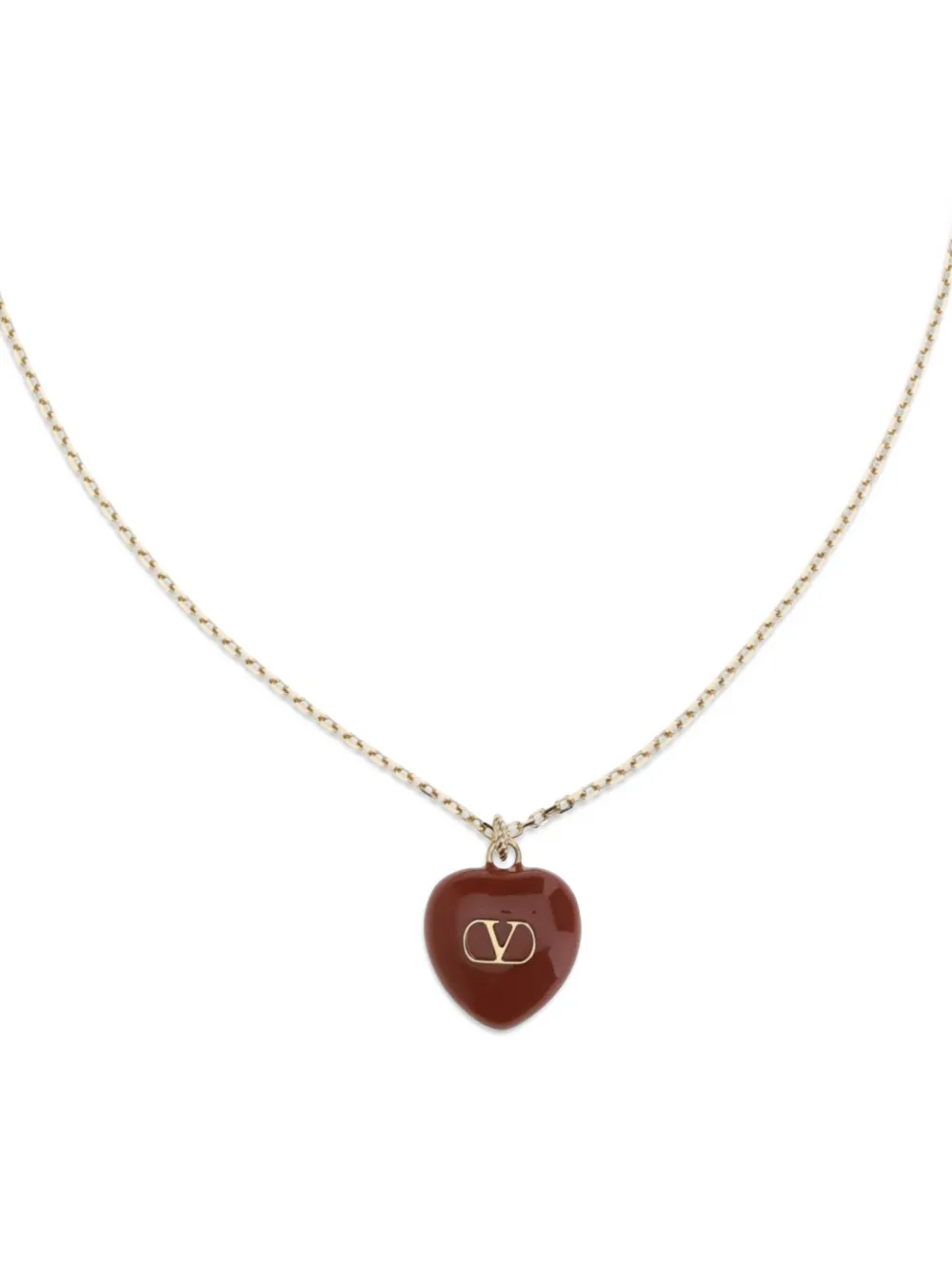 Valentino Heart-pendant Necklace In Gold