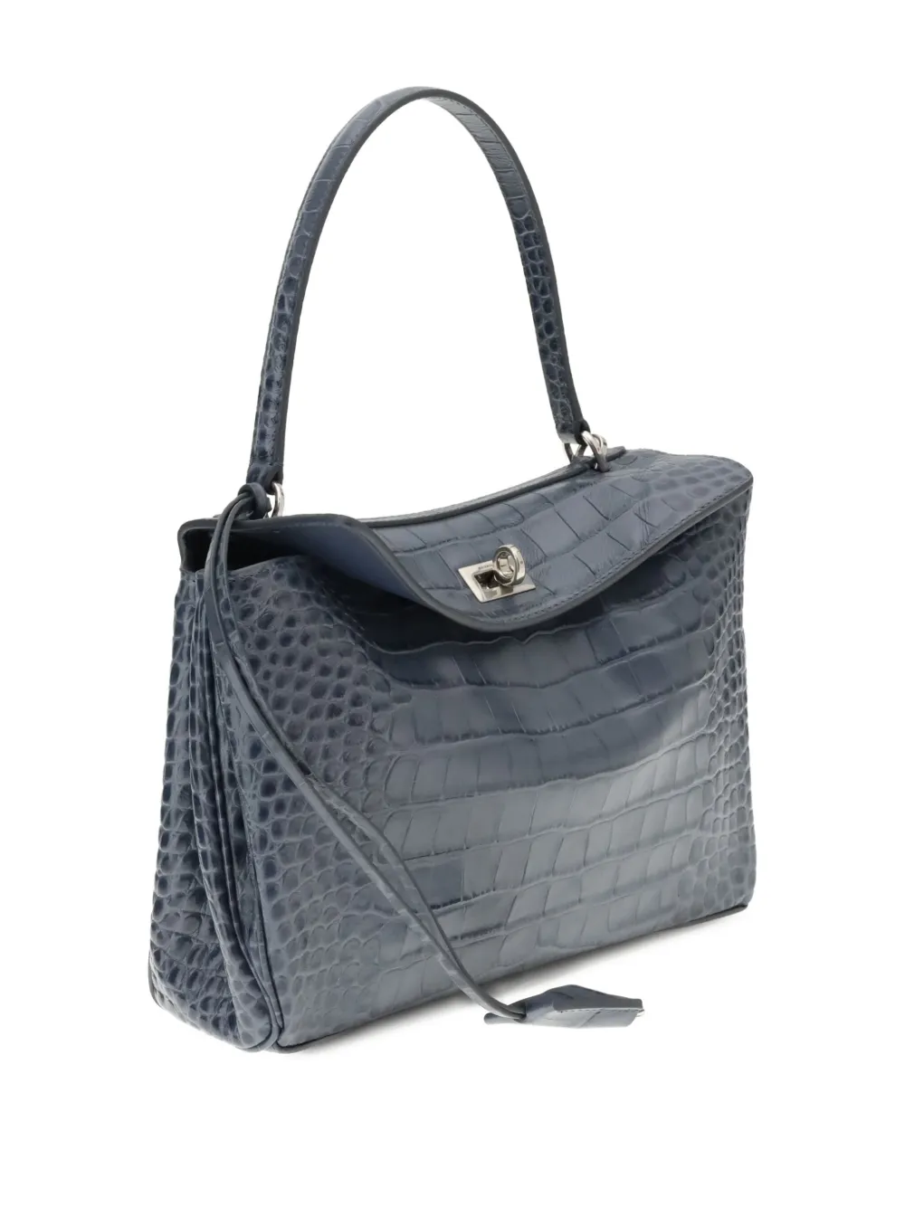 Balenciaga Rodeo small crocodile-effect tote bag - Blauw