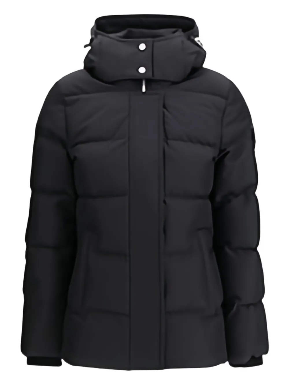 Moose Knuckles Quilted Padded Hooded Jacket With Zippered Pockets In Black