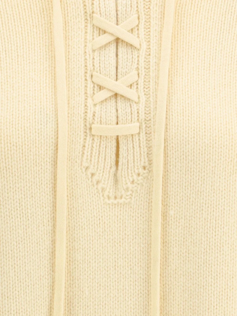 Ermanno Scervino Lace-up Sweater In Neutral