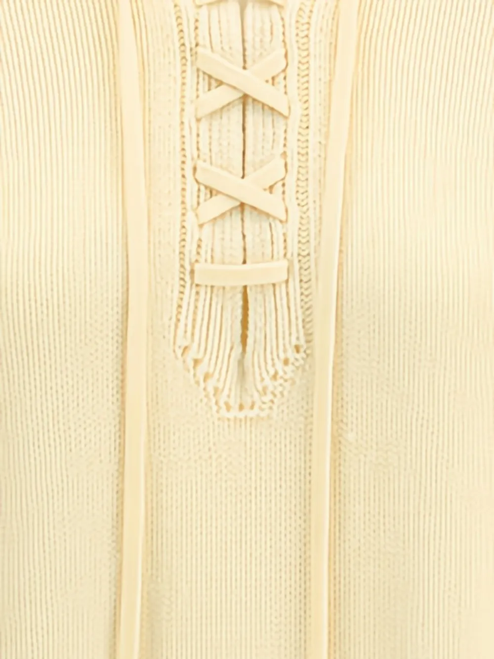 Ermanno Scervino Lace-up Sweater In Neutral