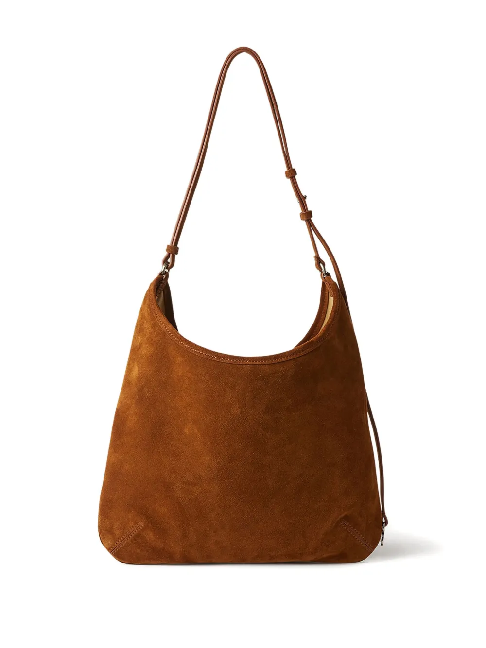 Palm Angels Maxi Zip-up Suede Shoulder Bag In Pink