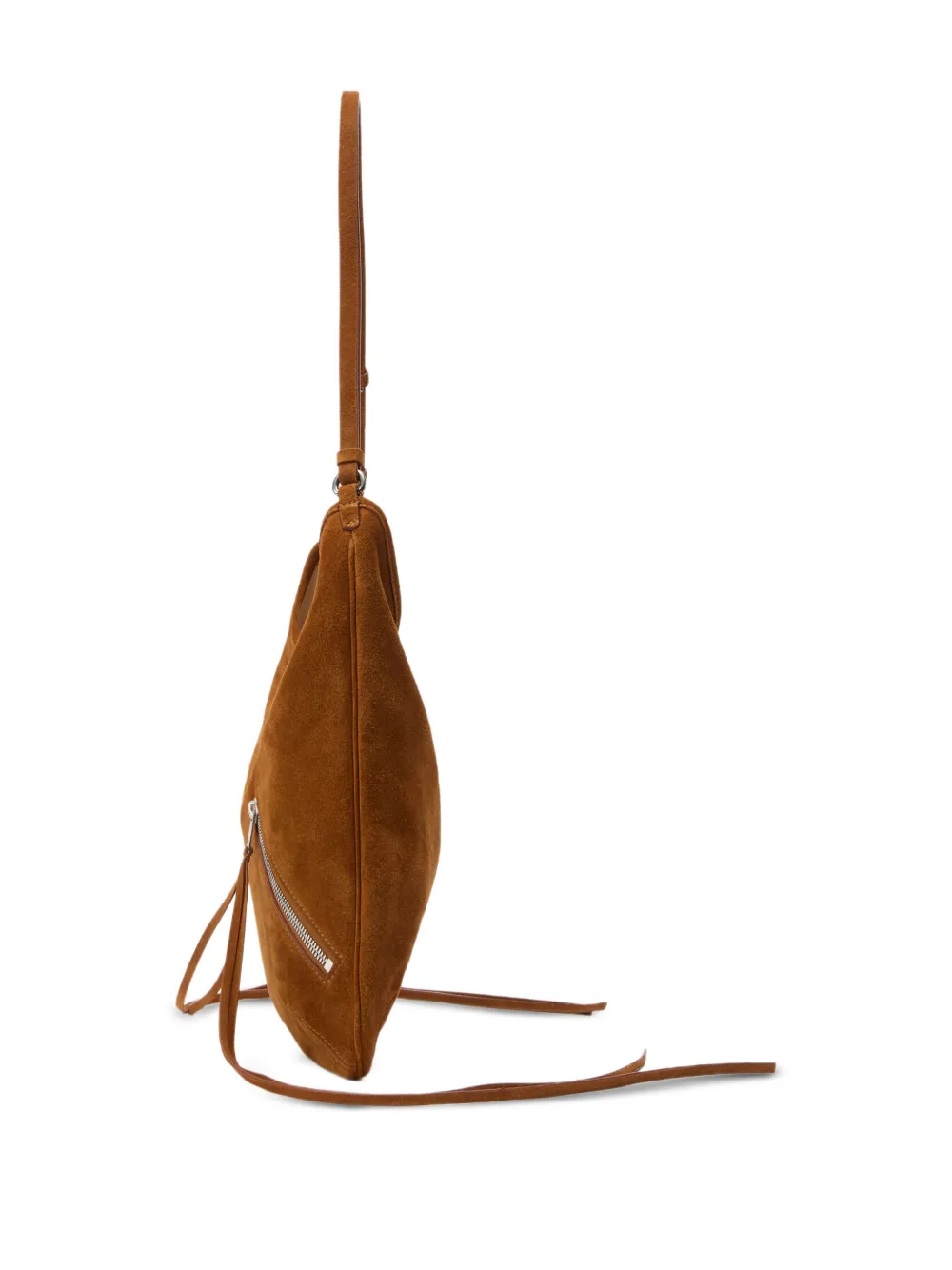 Palm Angels Maxi suède schoudertas met rits Bruin