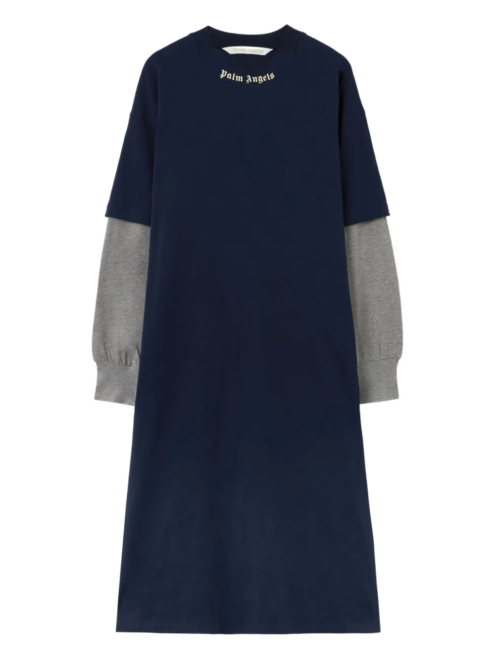 Palm Angels vestido midi a capas con logo | azul | Image 1