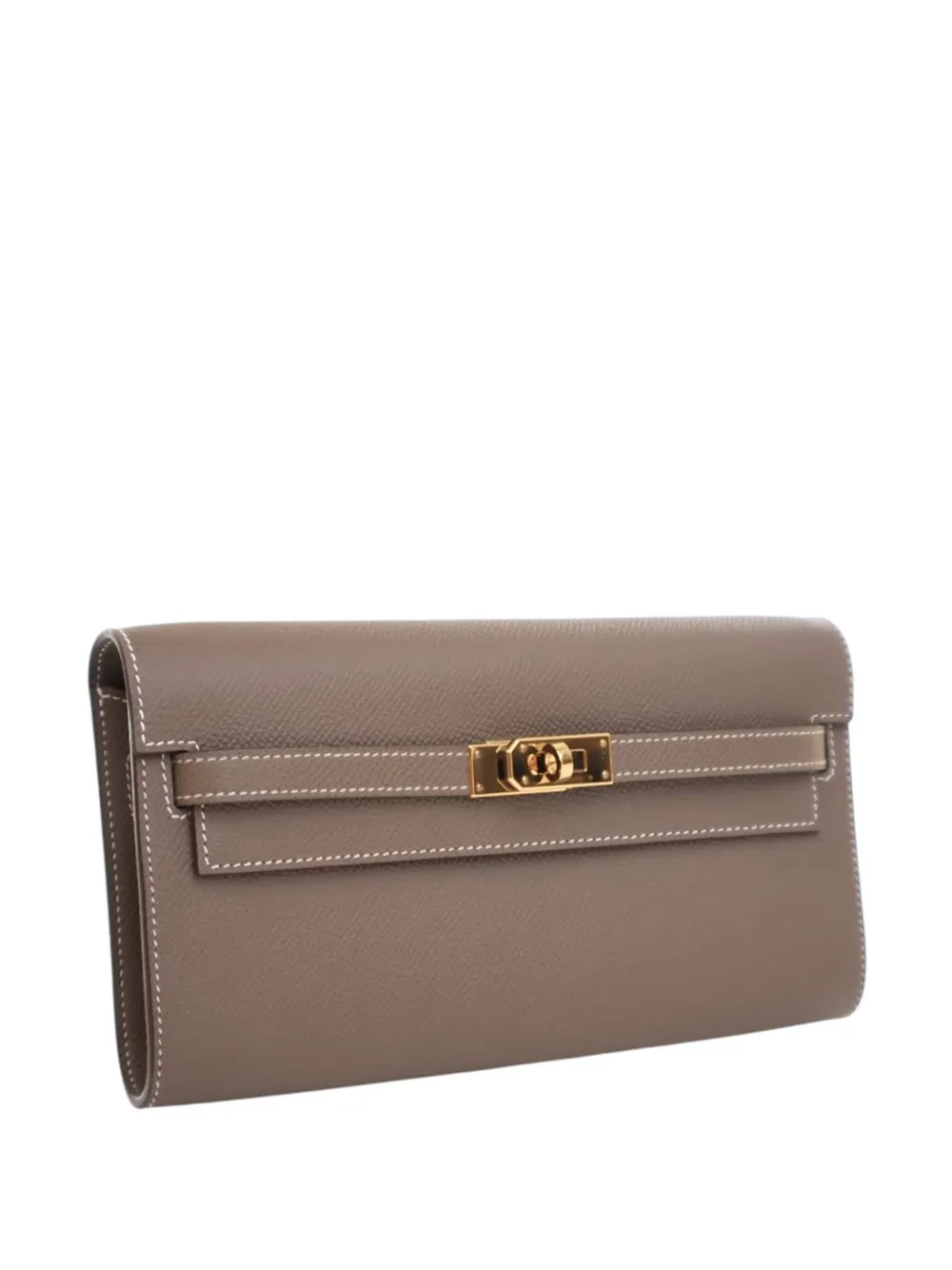 Pre-owned Hermes 2023 Epsom Kelly To Go Wallet Crossbody Bag In Brown